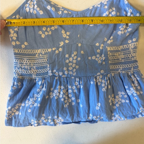 Jack Wills Cottage Core UK Costal Blue Floral Smocked Peplum Camisole Size XS - Picture 6 of 6